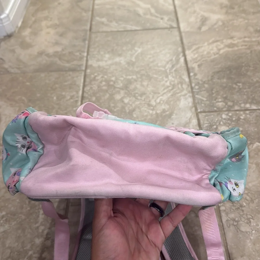 Pottery Barn Mackenzie Aqua Pink Princess‎ Kitty small backpack